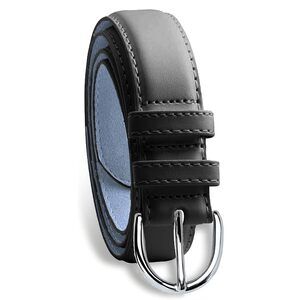 Plus Size Belt, Bonded Leather, Silver Polished Buckle, Black Belt Women, 4675